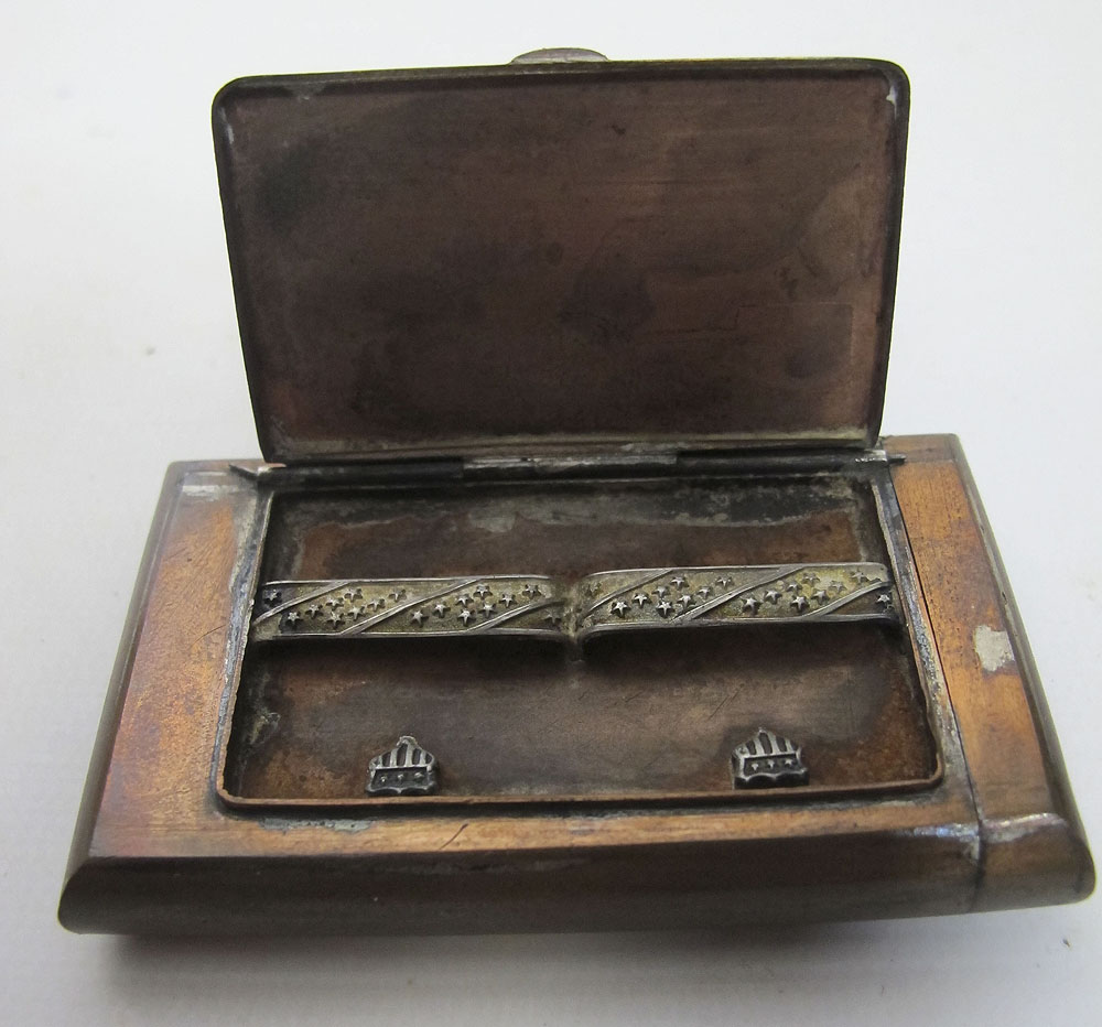 Antique Brass Washington Stamp 1891 Match Holder/Vesta/Case/Safe